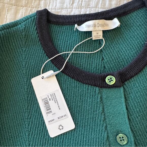 Favorite Daughter Sweetheart Cardigan Sweater Green Medium NEW - Picture 4 of 6